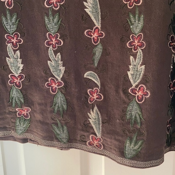 Embroidered Denim Coat - Picture 6 of 14